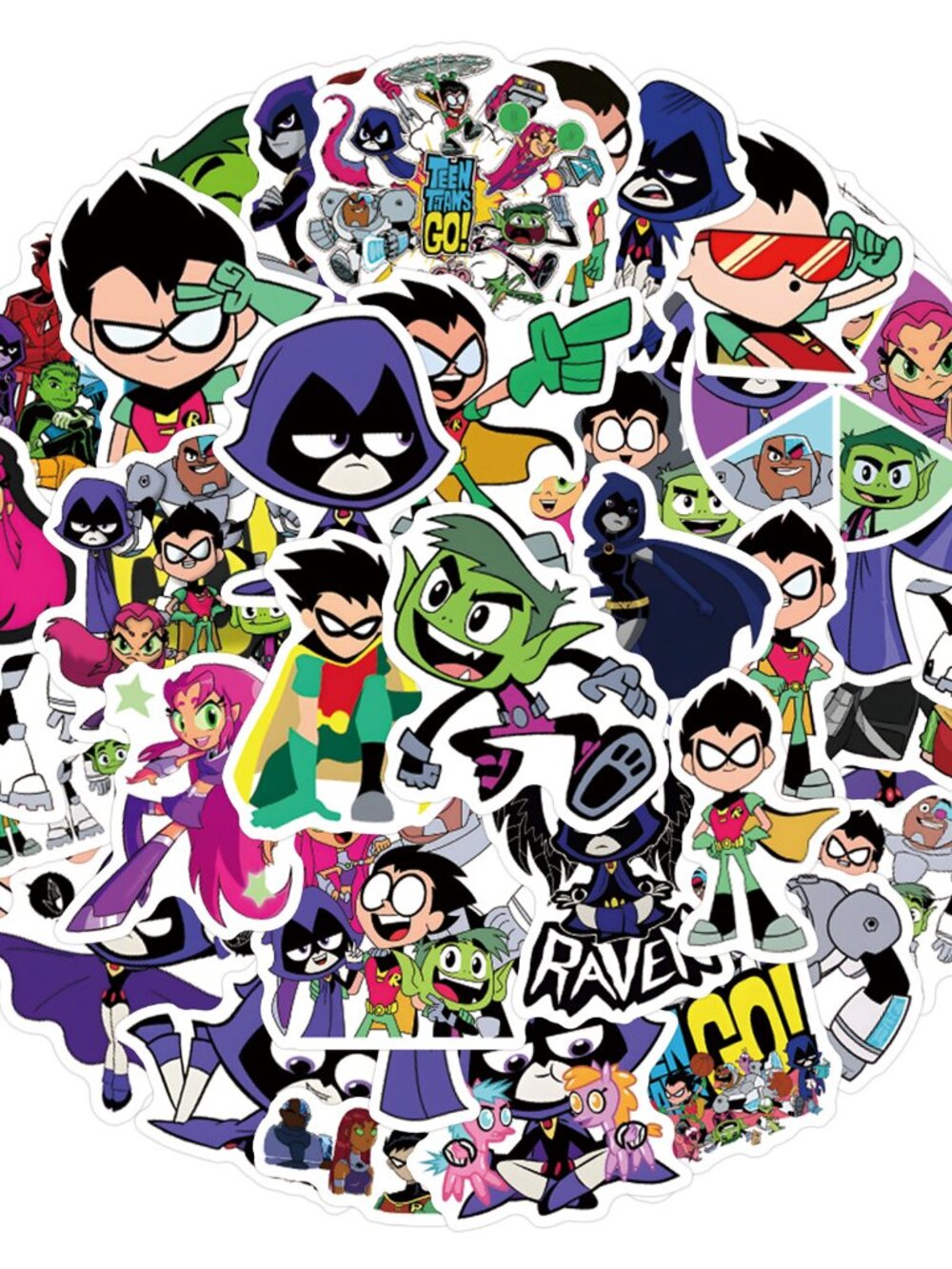 60PCS Teen Titans Stickers Waterproof PVC Vinyl Laptop Luggage Water Bottle Set - Picture 2 of 5